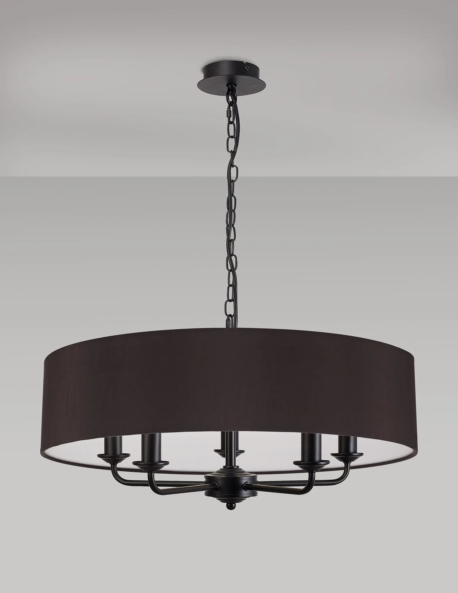 Banyan 60cm 5 Light Pendant Matt Black; Black DK1014  Deco Banyan MB BL